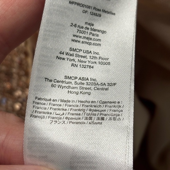 MAJE Ripaillette Sequin Mini Dress Size 34 XS Cocktail Formal Gold Plunge - Picture 9 of 9